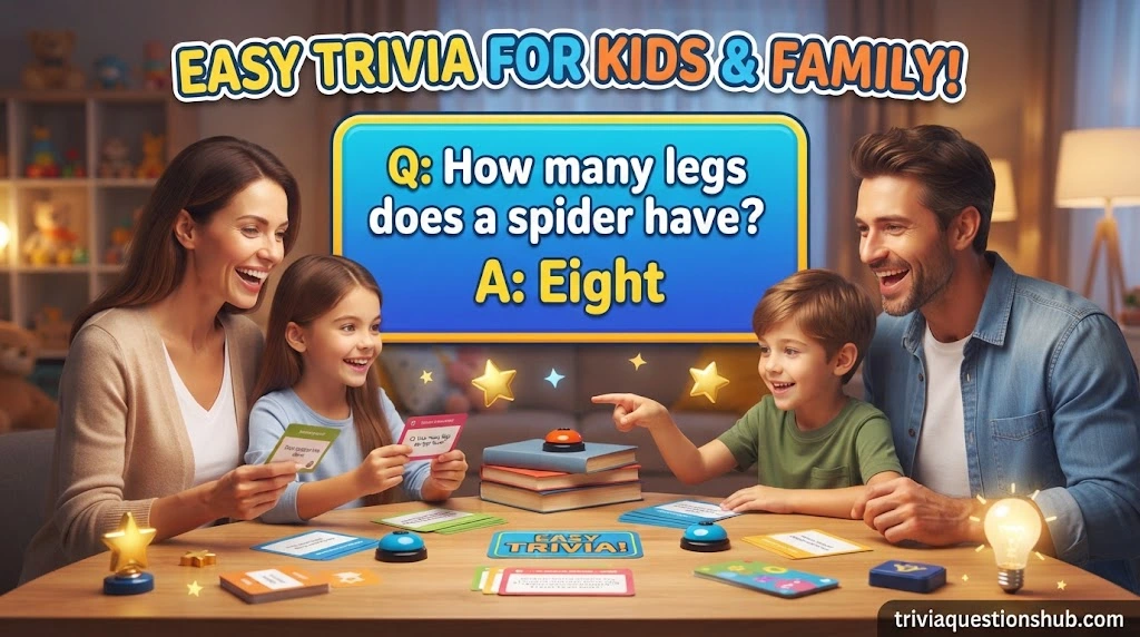 Easy and Challenging Trivia Questions and Answers for Kids, Family and Game Night