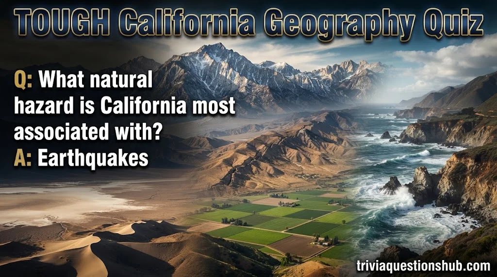 Tough California Geography Quiz Questions for Advanced Players