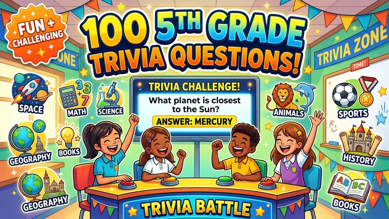 5th Grade Trivia Questions: 100 Fun & Challenging Questions for Kids